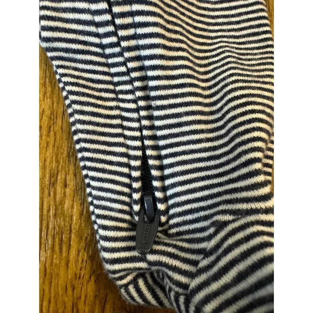 Carters‎ Preemie Baby Boy Sleeper Striped Zipper Navy Blue Outfit Romper Cotton